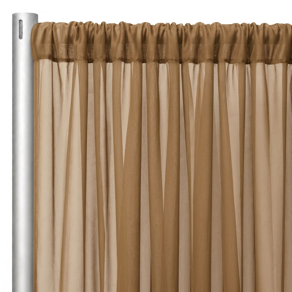 Chiffon Drapery Panel in Tan 2035 - hanging panel