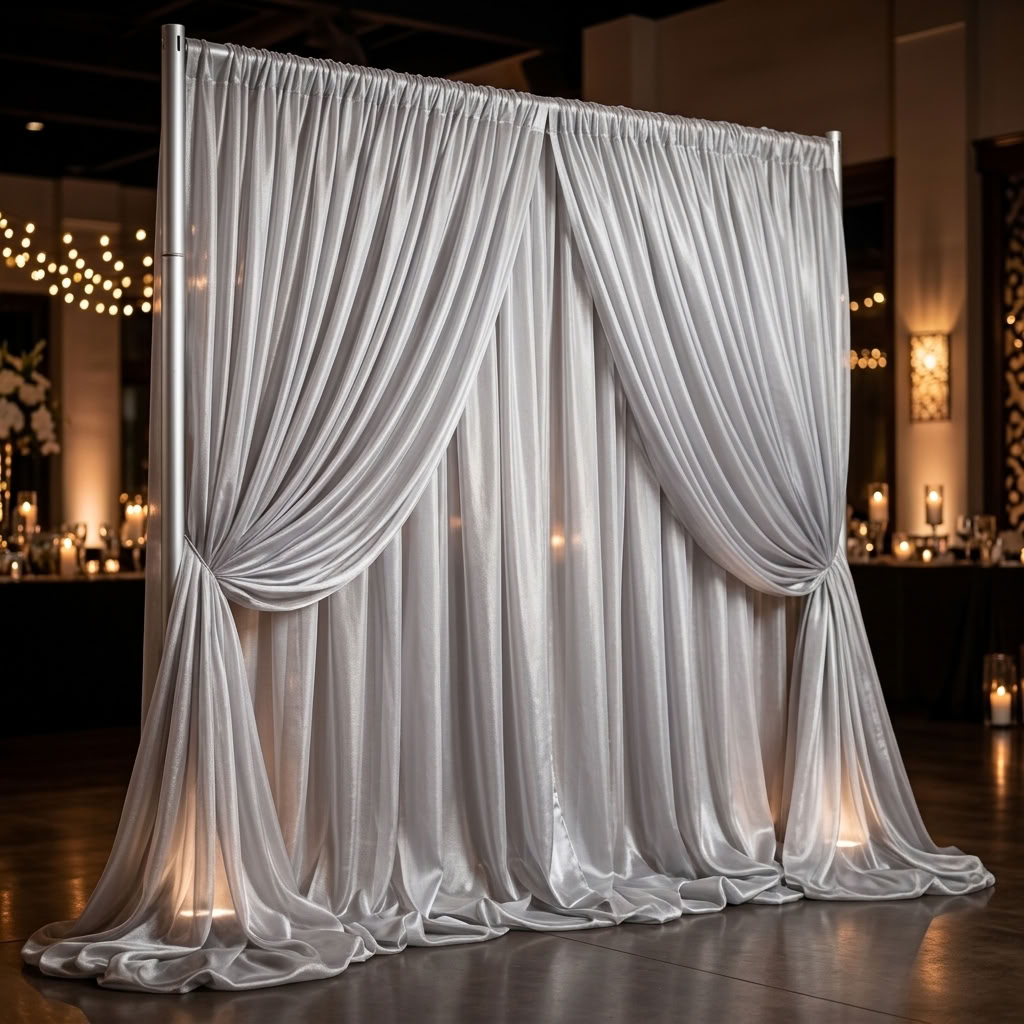 Chiffon Drapery Panel in Silver 0065 - drapery view 7