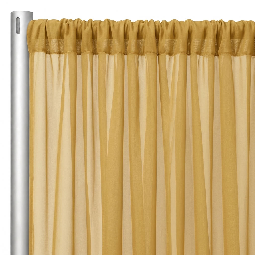 Chiffon Drapery Panel in Gold 1187 - hanging panel