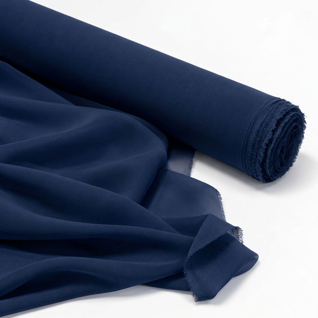 Chiffon Drapery Panel in Navy 1245 - fabric roll