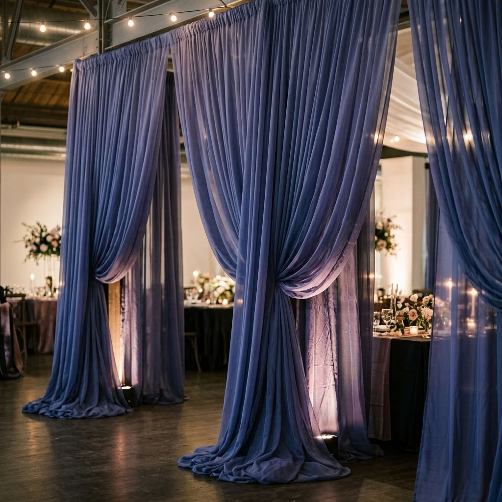 Chiffon Drapery Panel in Perry/D 1502 - drapery view 6
