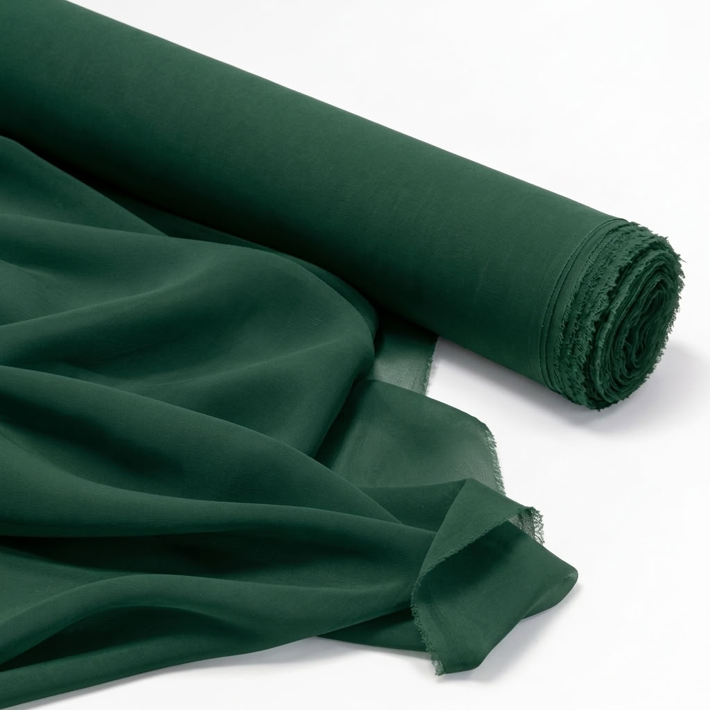 Chiffon Drapery Panel in H/Green 1235 - fabric roll
