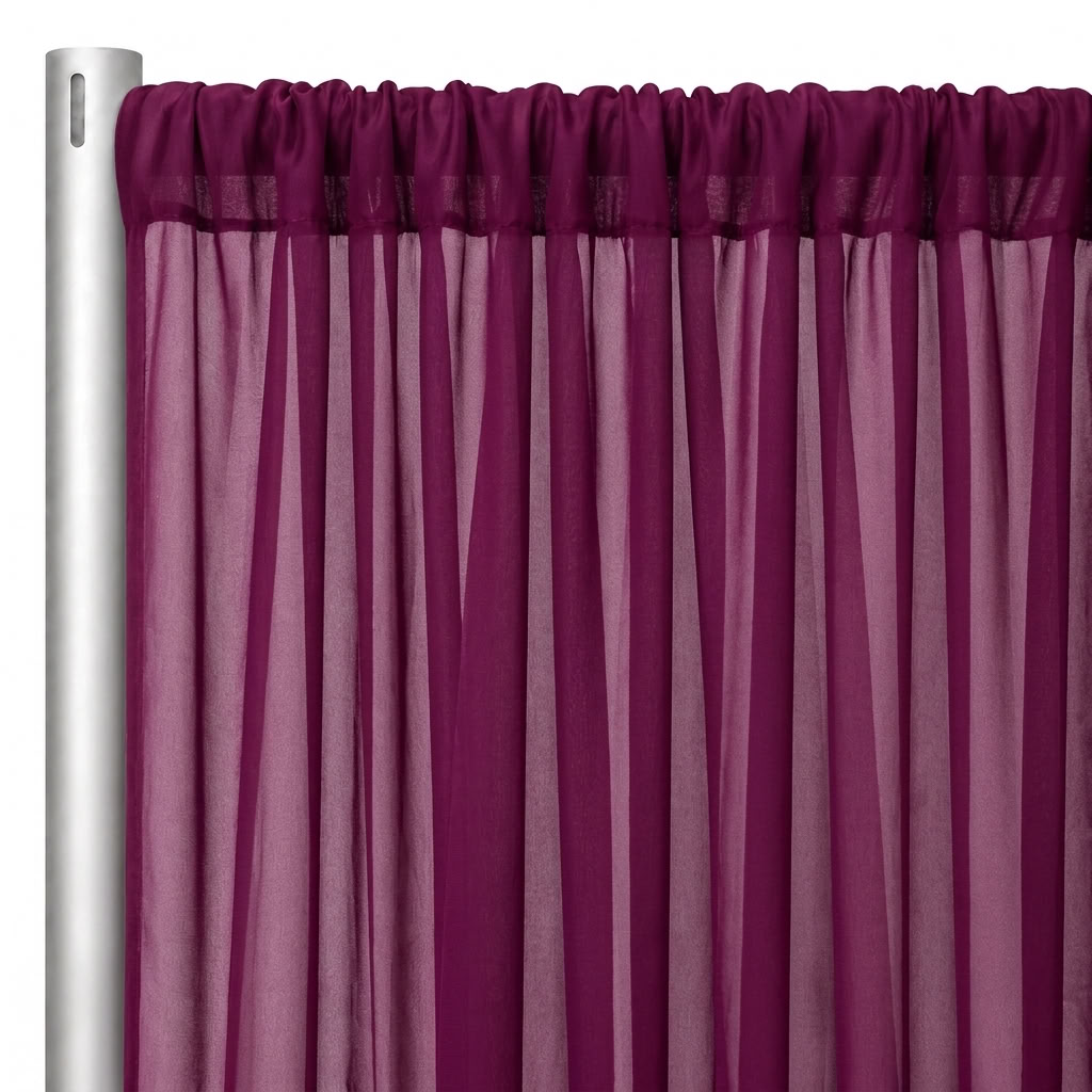 Chiffon Drapery Panel in Magenta 1281 - hanging panel