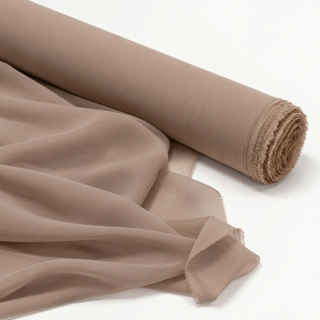 Chiffon Drapery Panel in Taupe 9017 - fabric roll