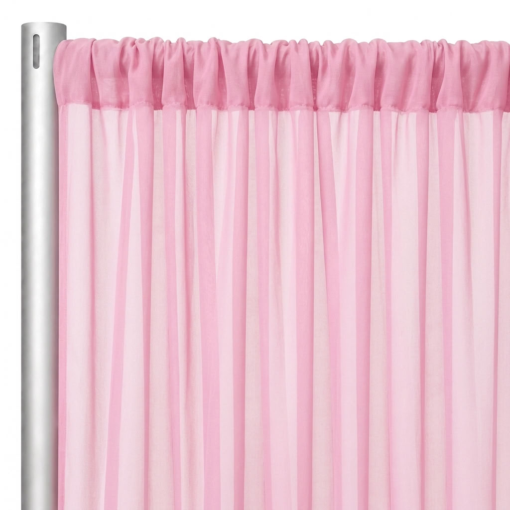 Chiffon Drapery Panel in Pink 1157 - hanging panel