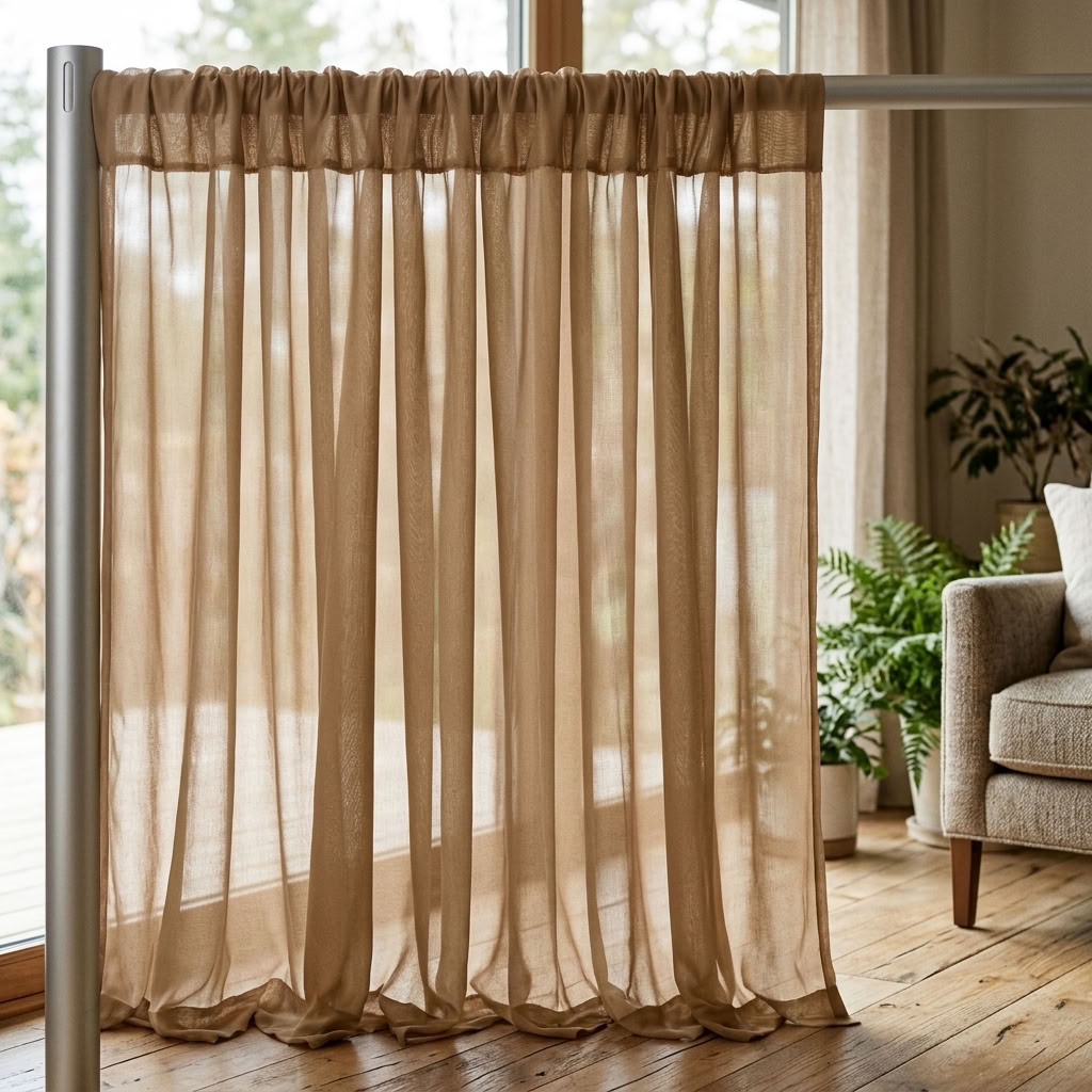 Chiffon Drapery Panel in Taupe 1183 - drapery view 2