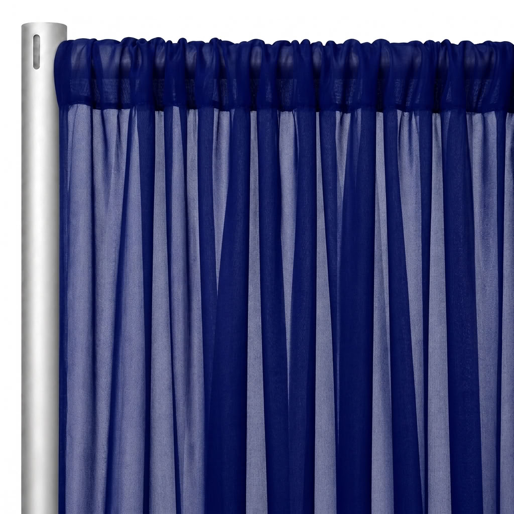 Chiffon Drapery Panel in Royal/Lush 1150 - hanging panel