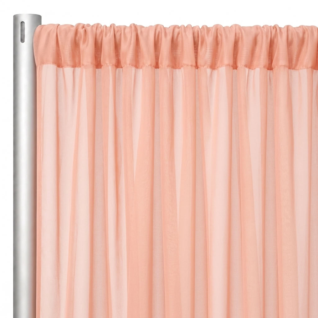 Chiffon Drapery Panel in Peach 4122 - hanging panel