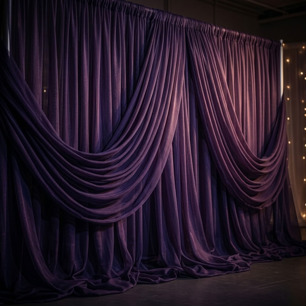 Chiffon Drapery Panel in Purple 1660 - drapery view 7