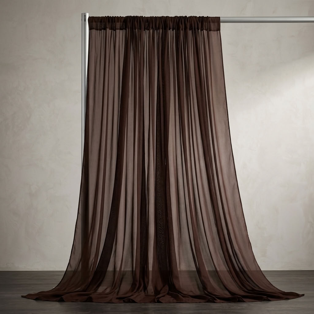 Chiffon Drapery Panel in Brown 1266 - drapery view 3