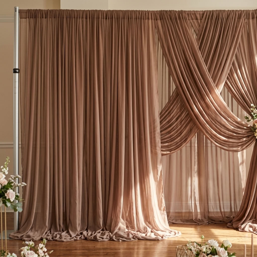 Chiffon Drapery Panel in Mocha 1771 - drapery view 1