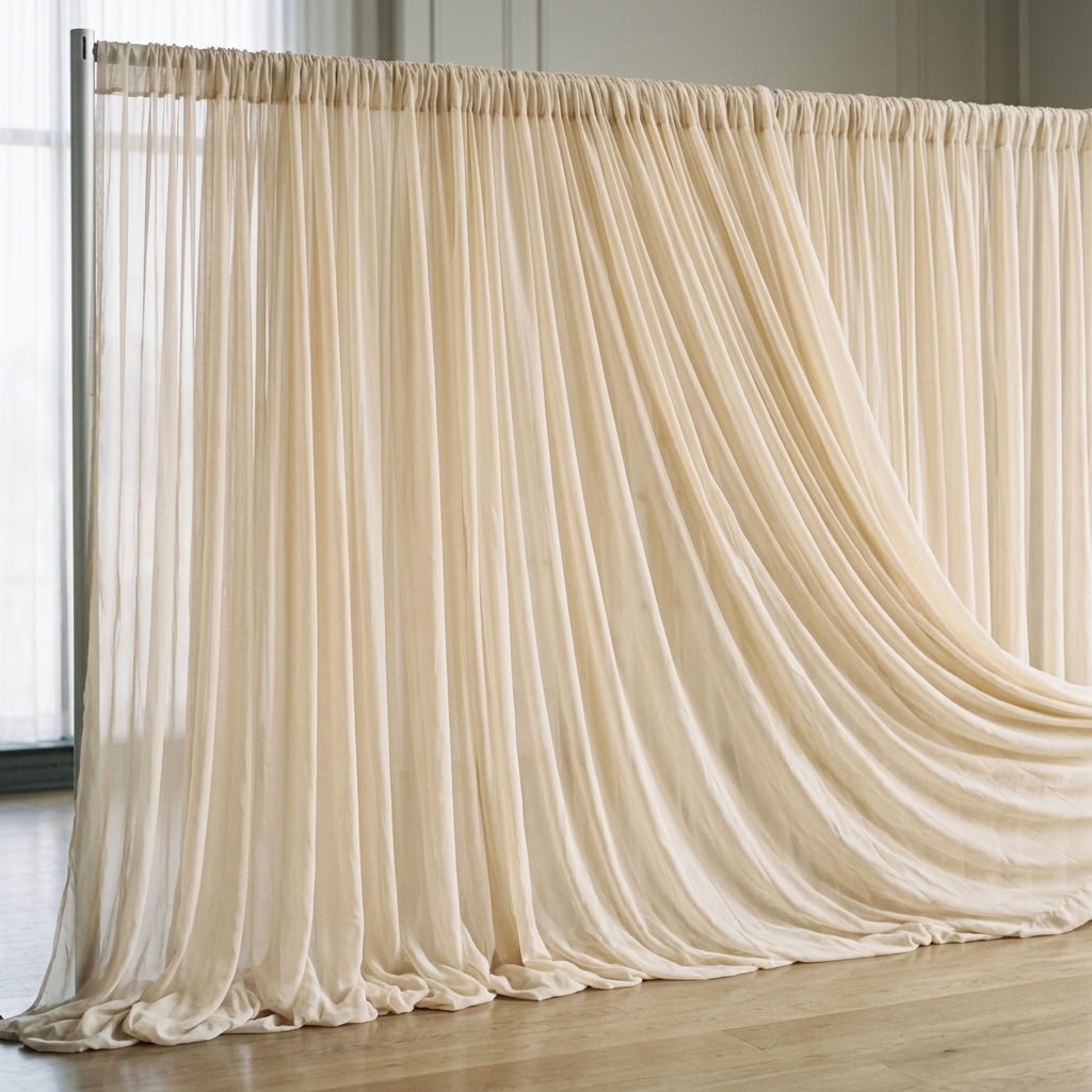Chiffon Drapery Panel in Beige 9940 - drapery view 7