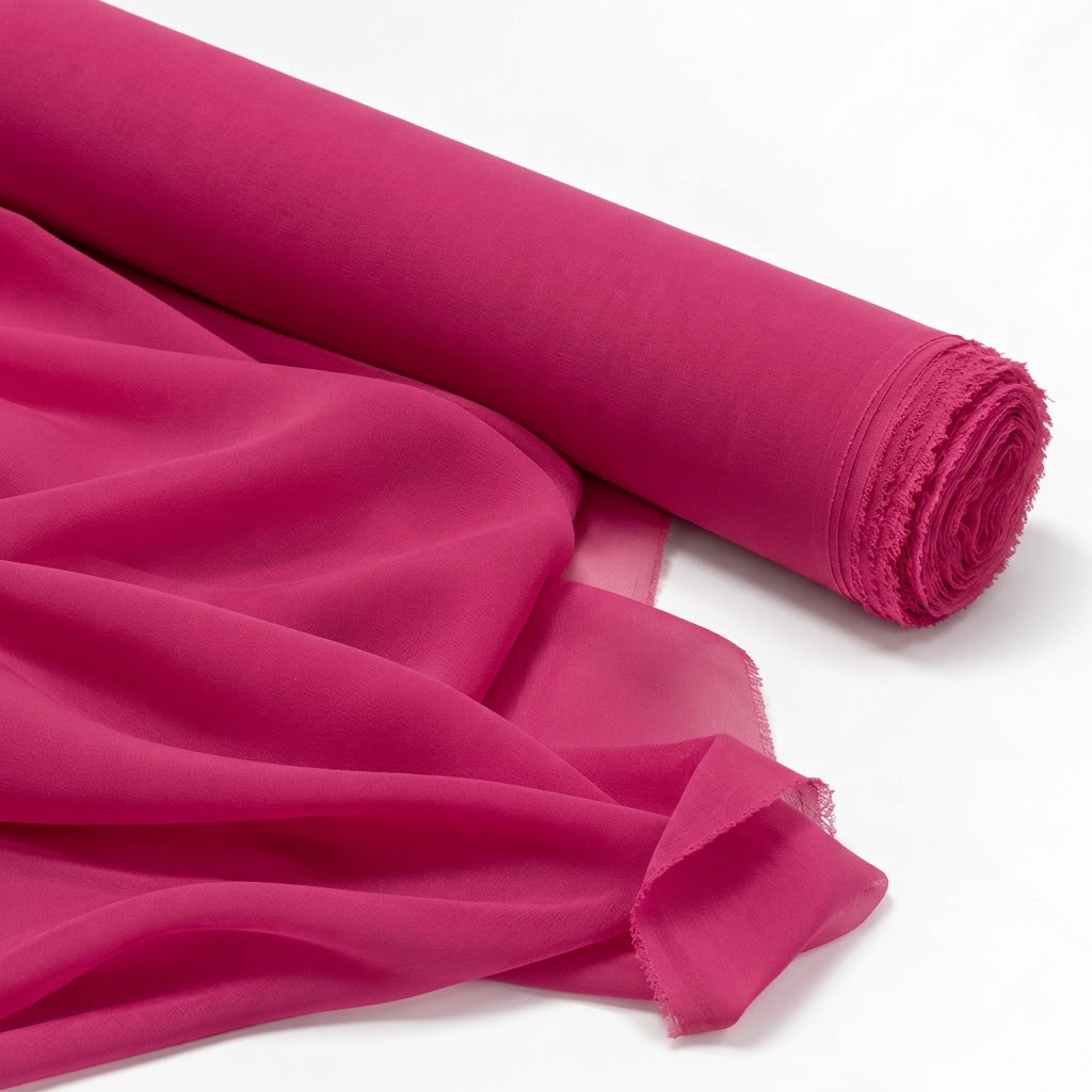 Chiffon Drapery Panel in Fuchsia 1220 - fabric roll