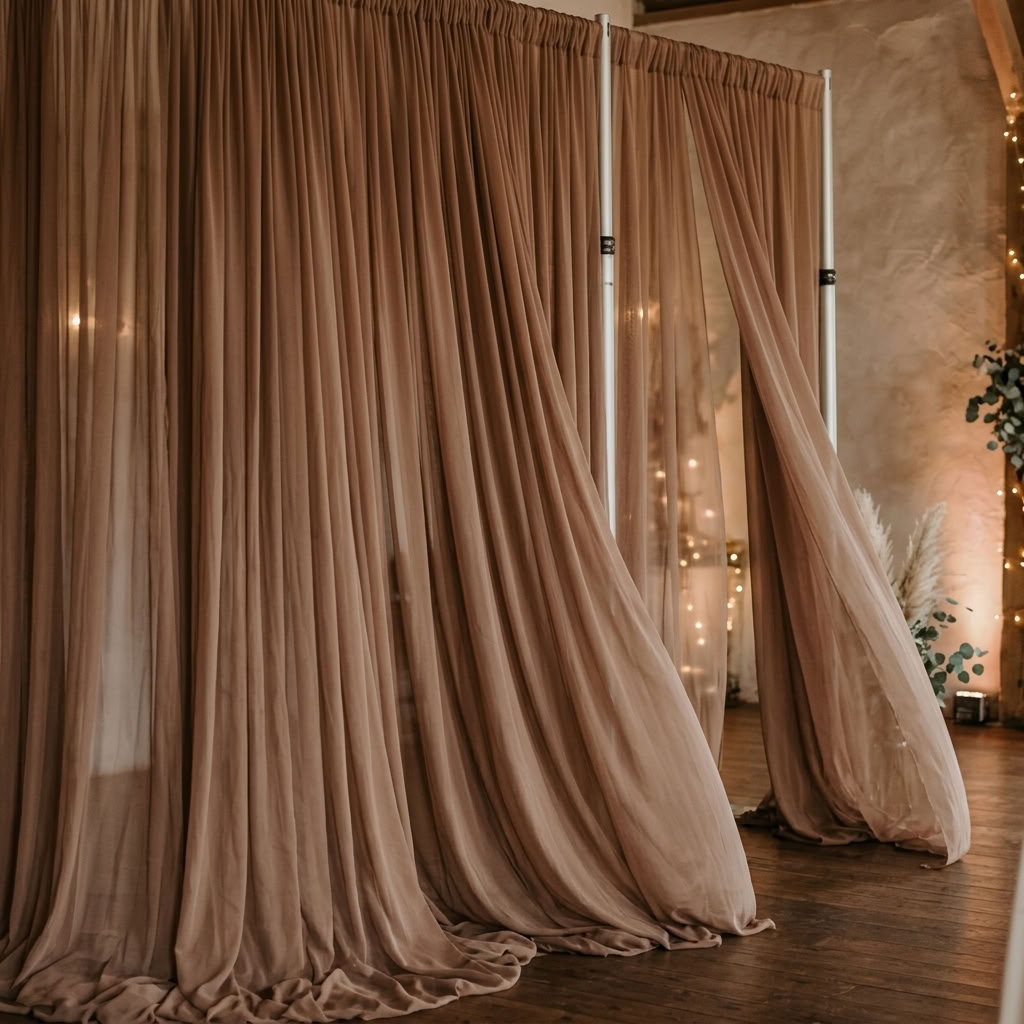 Chiffon Drapery Panel in Mocha 1771 - drapery view 4