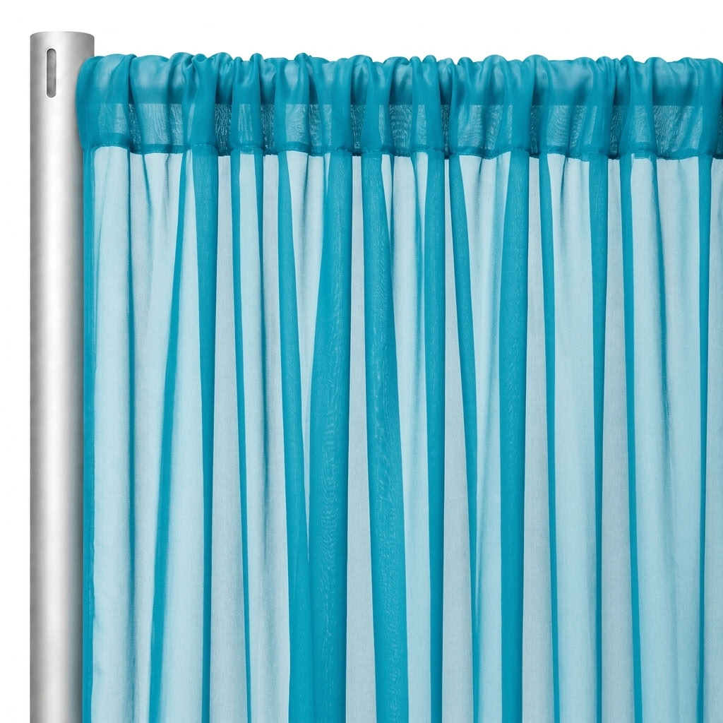 Chiffon Drapery Panel in Turquoise 1142 - hanging panel