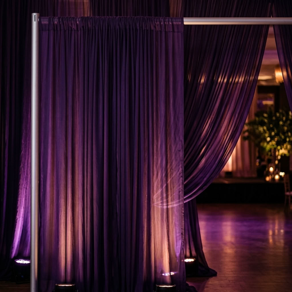 Chiffon Drapery Panel in Purple 1660 - drapery view 1