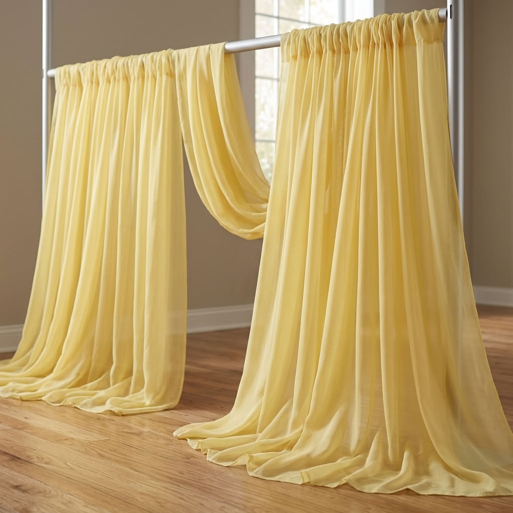 Chiffon Drapery Panel in Lemon Lush 7737 - drapery view 2