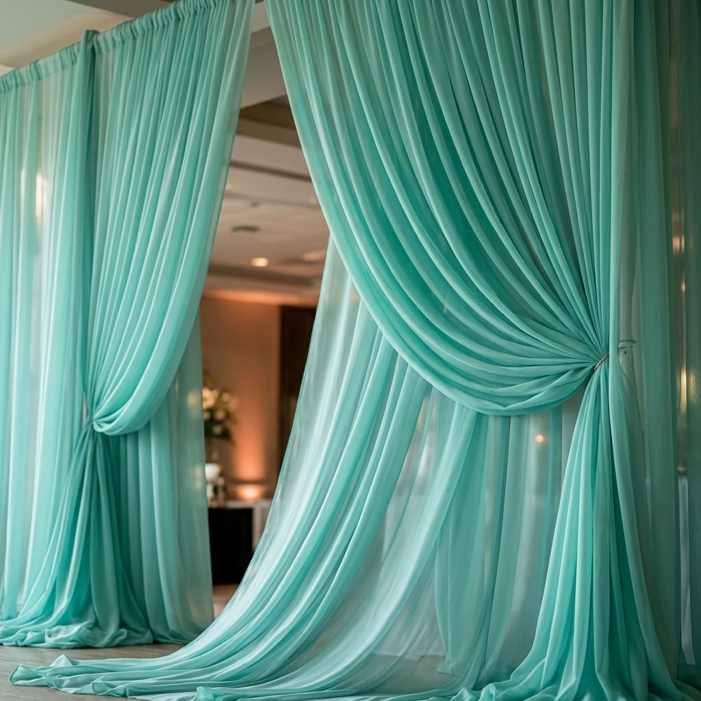 Chiffon Drapery Panel in Tiffany 2001 - drapery view 6