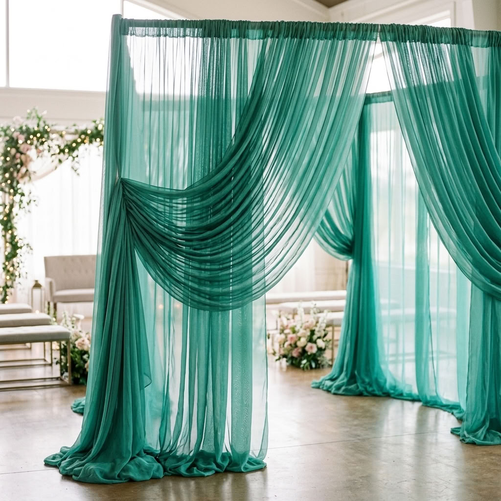 Chiffon Drapery Panel in Tiffany 2001 - drapery view 3