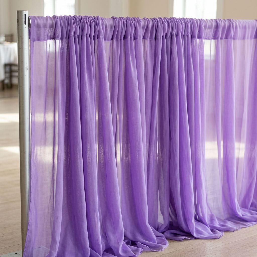 Chiffon Drapery Panel in Lilac 1173 - drapery view 3
