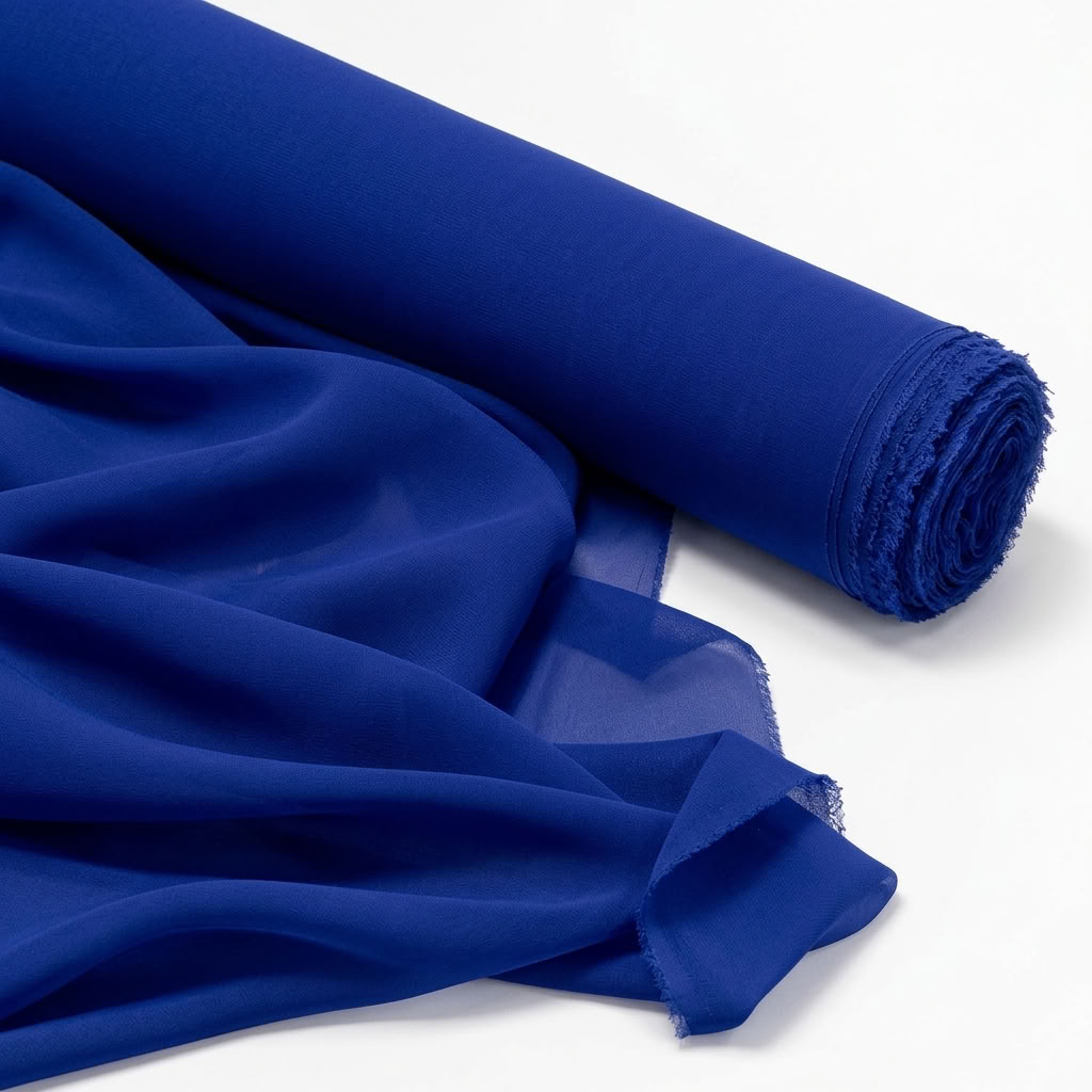 Chiffon Drapery Panel in Royal/Lush 1150 - fabric roll