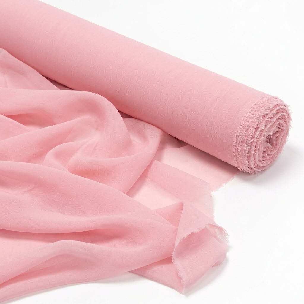 Chiffon Drapery Panel in Pink 5998 - fabric roll