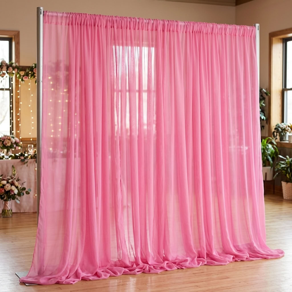 Chiffon Drapery Panel in Bubble/Pink 5500 - drapery view 6
