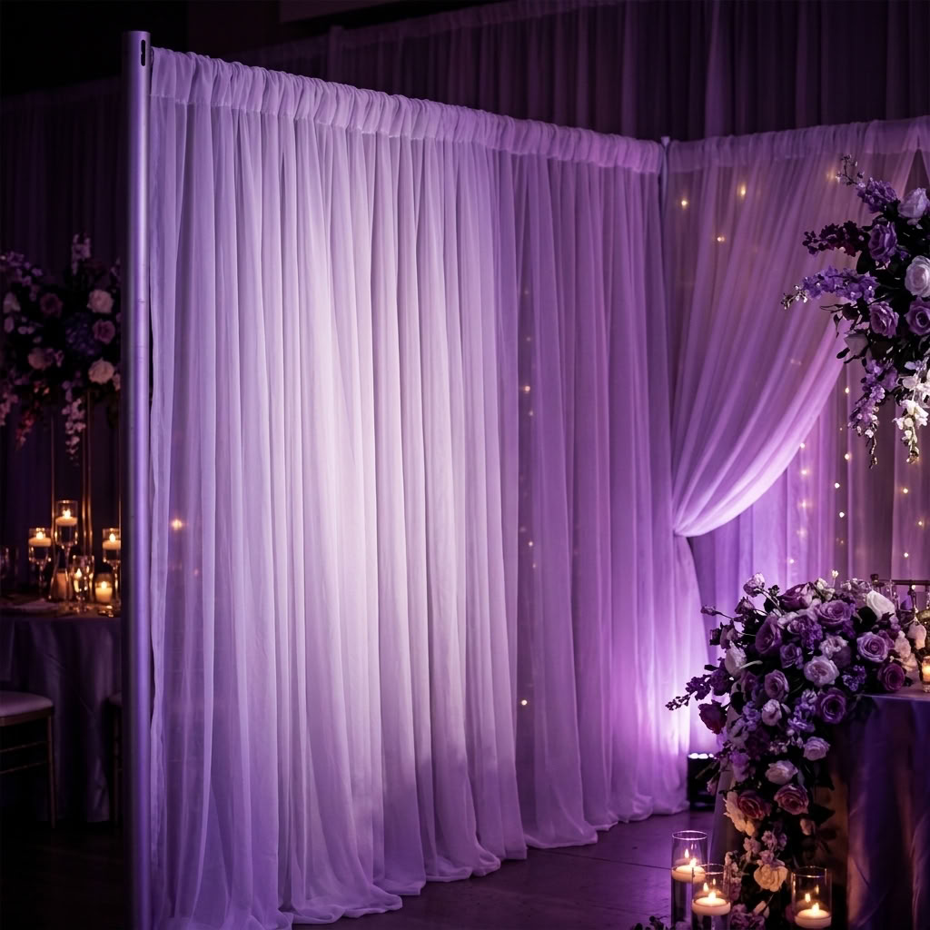 Chiffon Drapery Panel in Lilac 1174 - drapery view 2