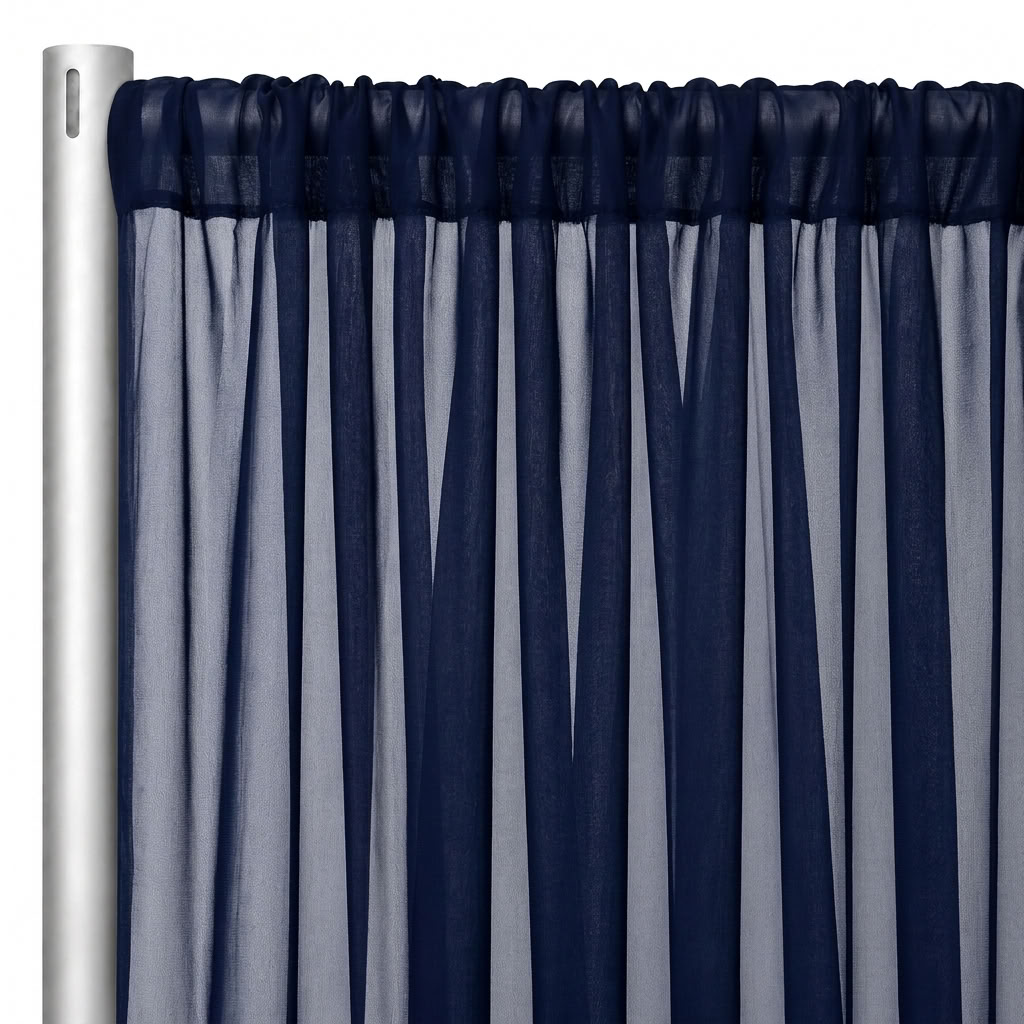 Chiffon Drapery Panel in Navy 1240 - hanging panel
