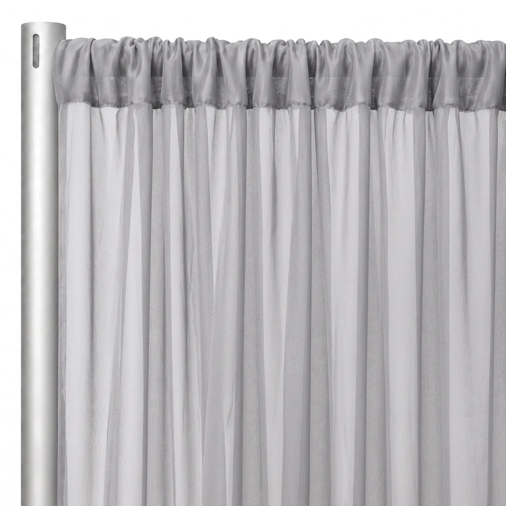 Chiffon Drapery Panel in Silver 0065 - hanging panel