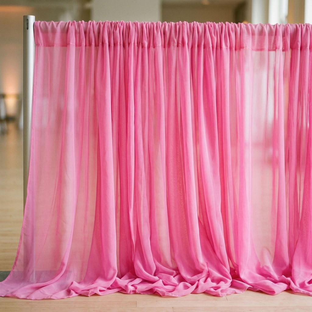 Chiffon Drapery Panel in Bubble/Pink 5500 - drapery view 4
