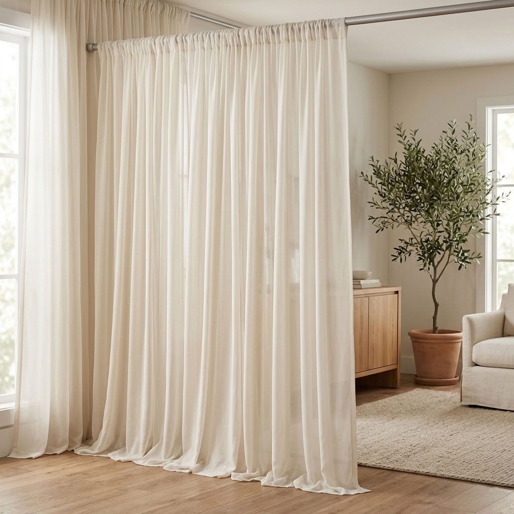 Chiffon Drapery Panel in Ivory 1112 - drapery view 3