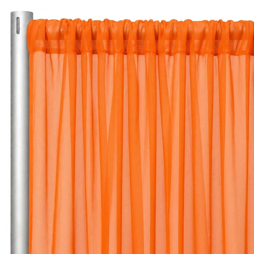Chiffon Drapery Panel in Orange 1608 - hanging panel