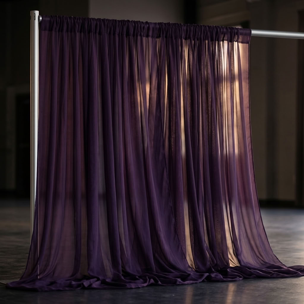 Chiffon Drapery Panel in Purple 1660 - drapery view 4