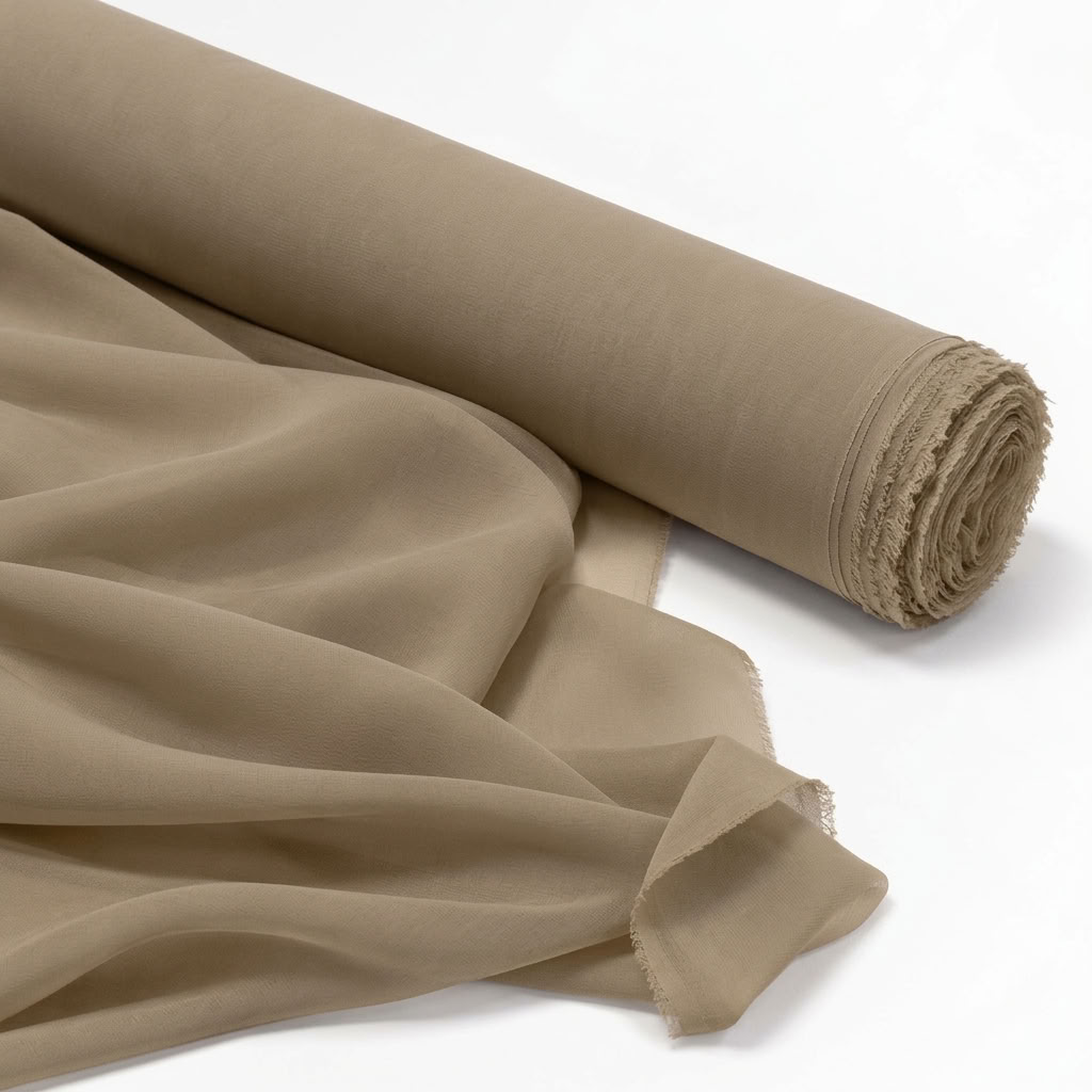 Chiffon Drapery Panel in Taupe/D 1184 - fabric roll