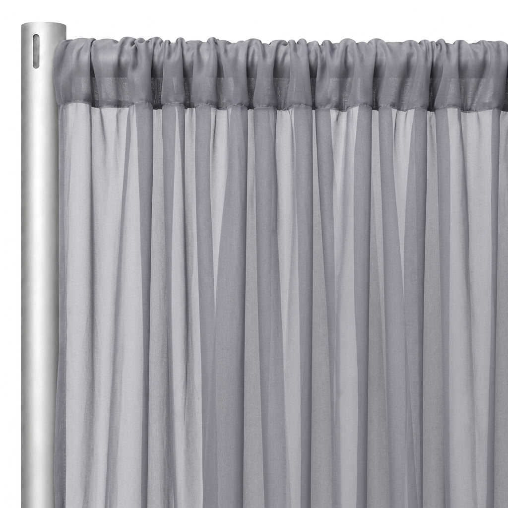 Chiffon Drapery Panel in Gray 8005 - hanging panel