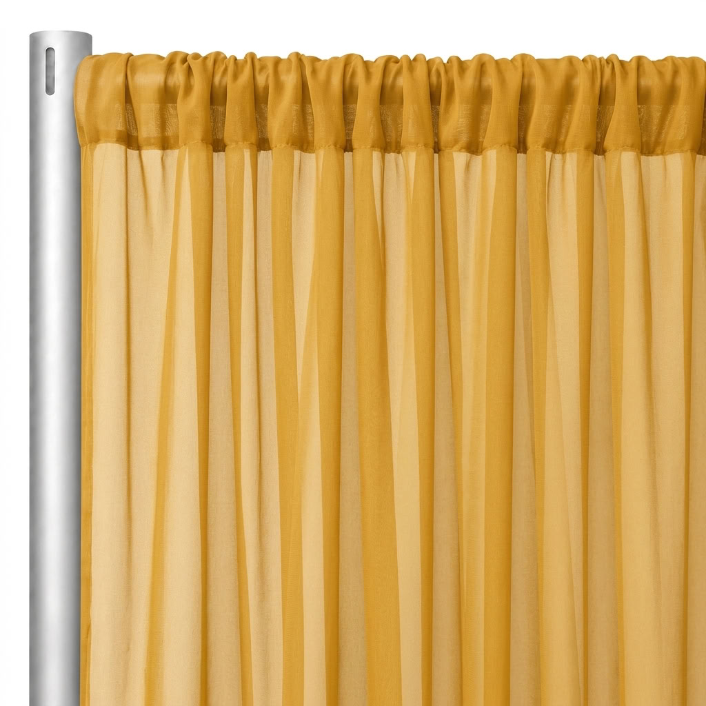 Chiffon Drapery Panel in Gold 1189 - hanging panel