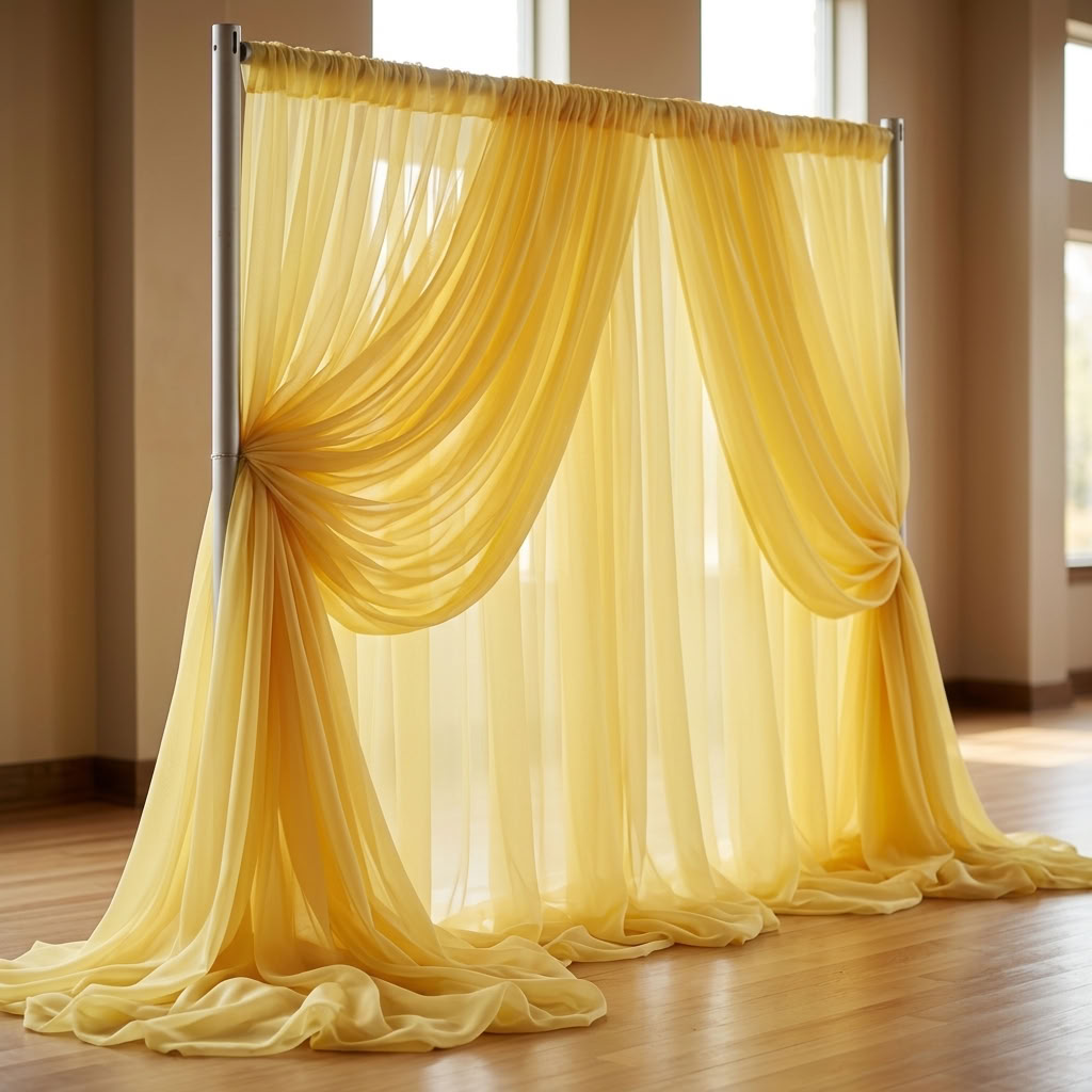 Chiffon Drapery Panel in Lemon Lush 7737 - drapery view 7