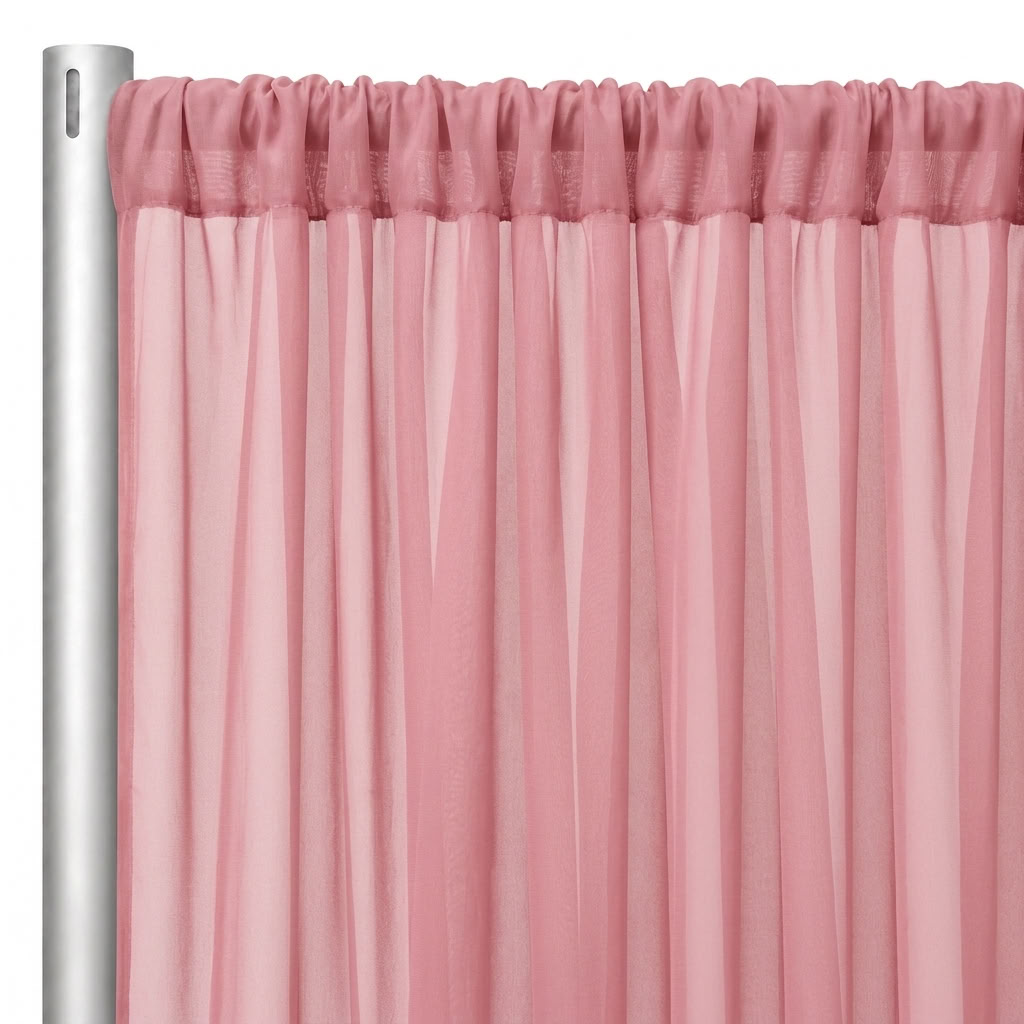 Chiffon Drapery Panel in Pink/Rose 1939 - hanging panel