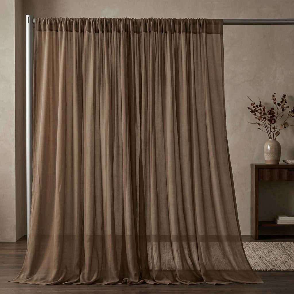 Chiffon Drapery Panel in Taupe/D 1184 - drapery view 8
