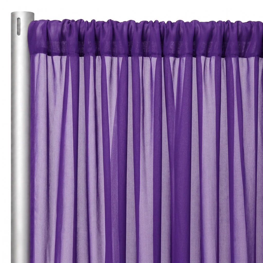 Chiffon Drapery Panel in Purple 1258 - hanging panel