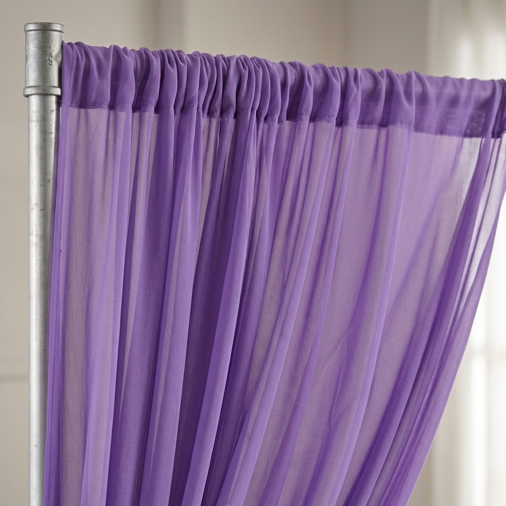 Chiffon Drapery Panel in Lilac 1173 - drapery view 4