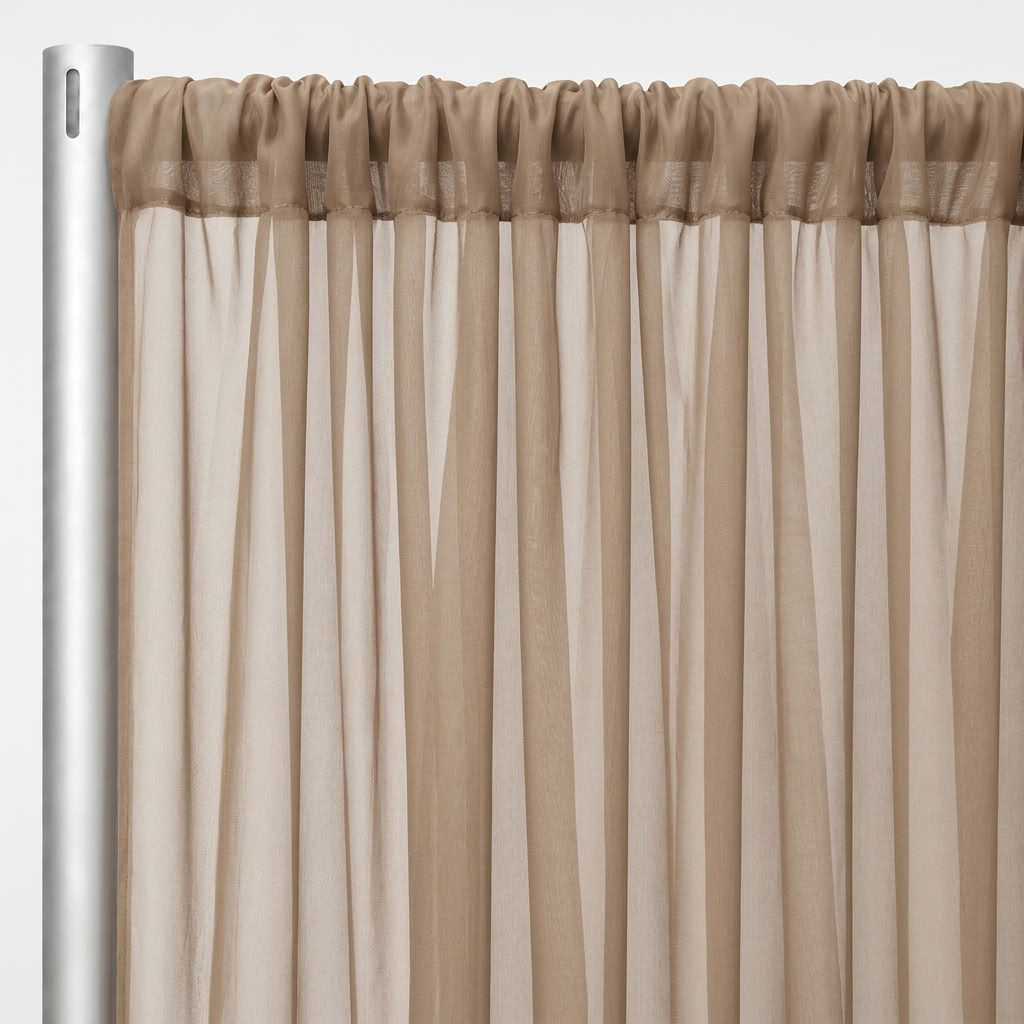Chiffon Drapery Panel in Taupe 9017 - hanging panel
