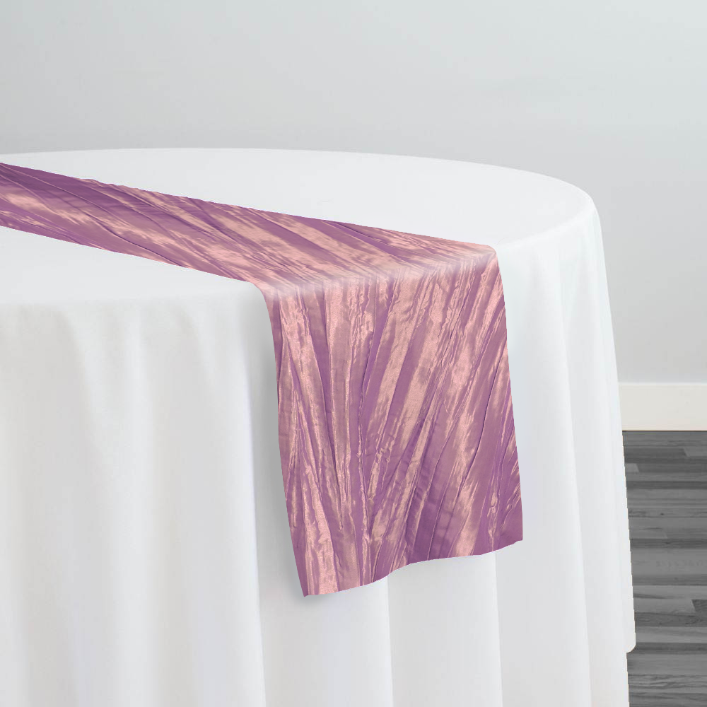 Accordion Taffeta Table Runner in Mauve02 Table Runner Urquid Linen