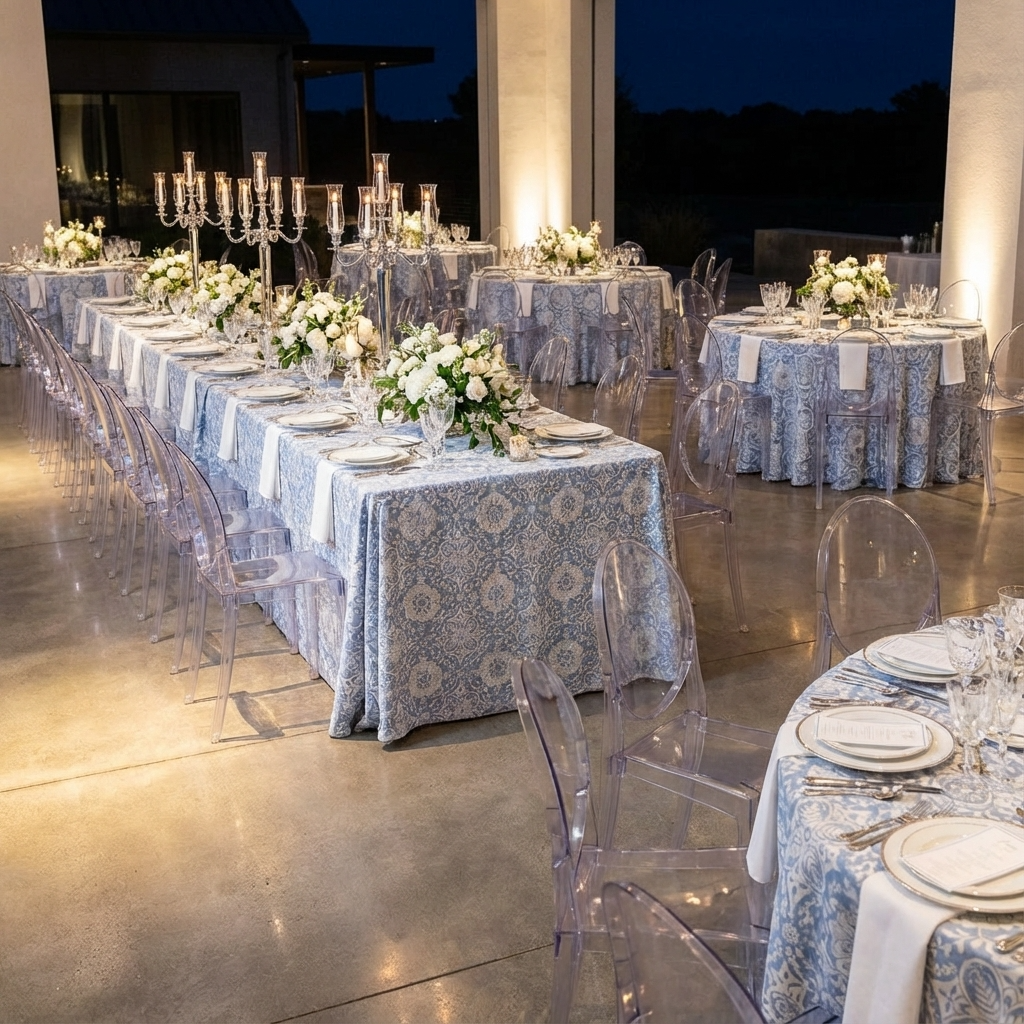 Morocco Jacquard (Reversible) Table Linen in Blue.png
