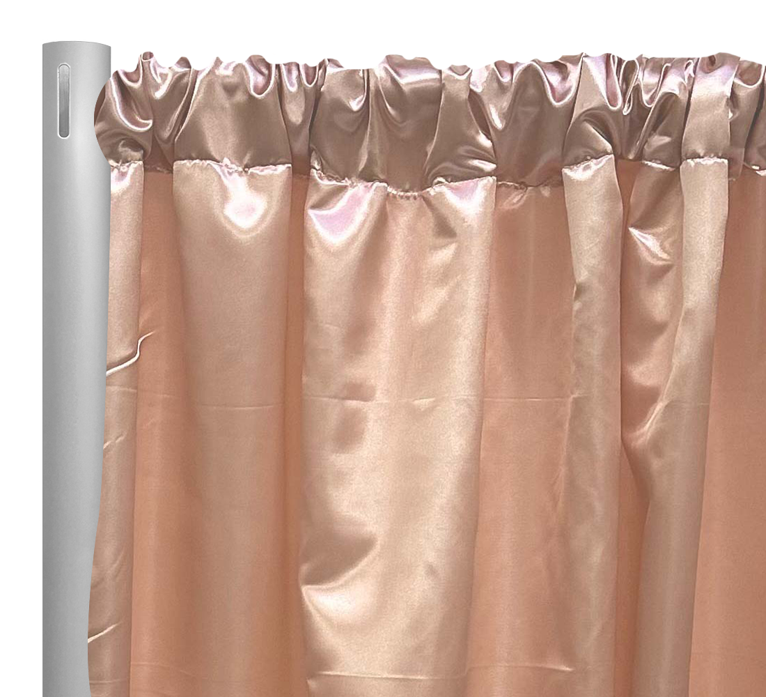 Polyester Bridal Satin Backdrop/Drape. Curtain Panel with 4