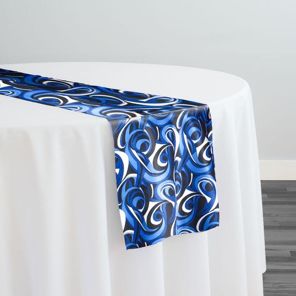 Abstract (Pucci) Table Runner in Bluey 02 Table Runner Urquid Linen
