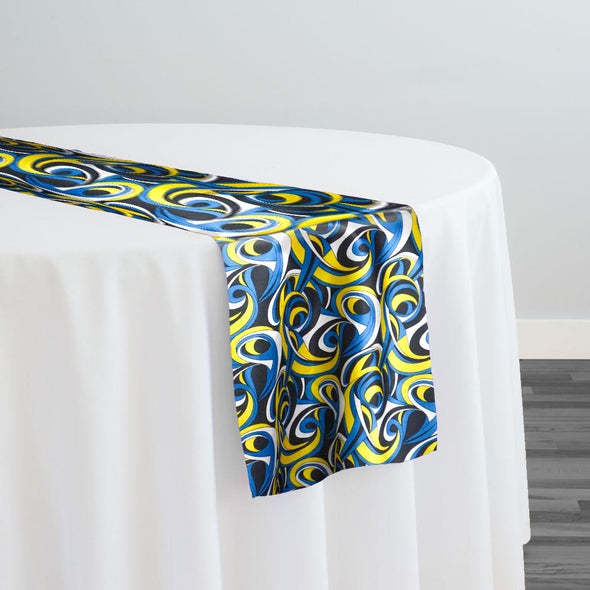 Abstract (Pucci) Table Runner in Corny 02 Table Runner Urquid Linen