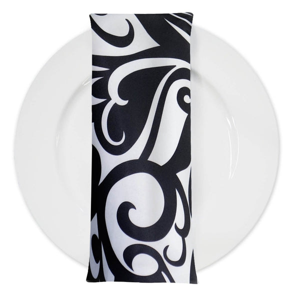 Abstract (Pucci) Table Napkin in Black and White 04 Table Napkins Urquid Linen