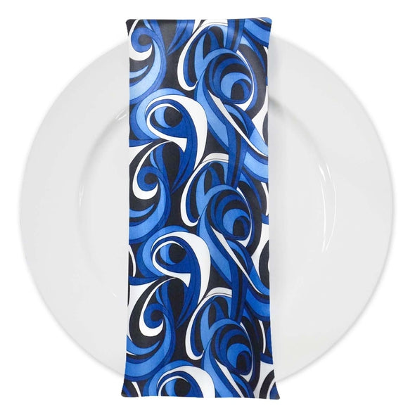 Abstract (Pucci) Table Napkin in Bluey 04 Table Napkins Urquid Linen